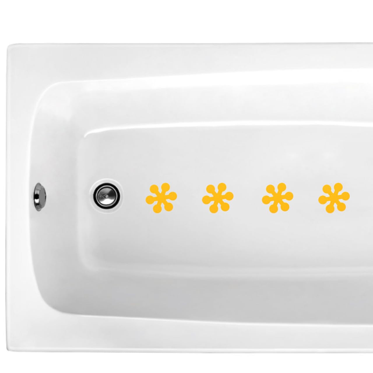 Wakauto 6Pcs Yellow Snowflake Non-Slip Bathtub Stickers 1