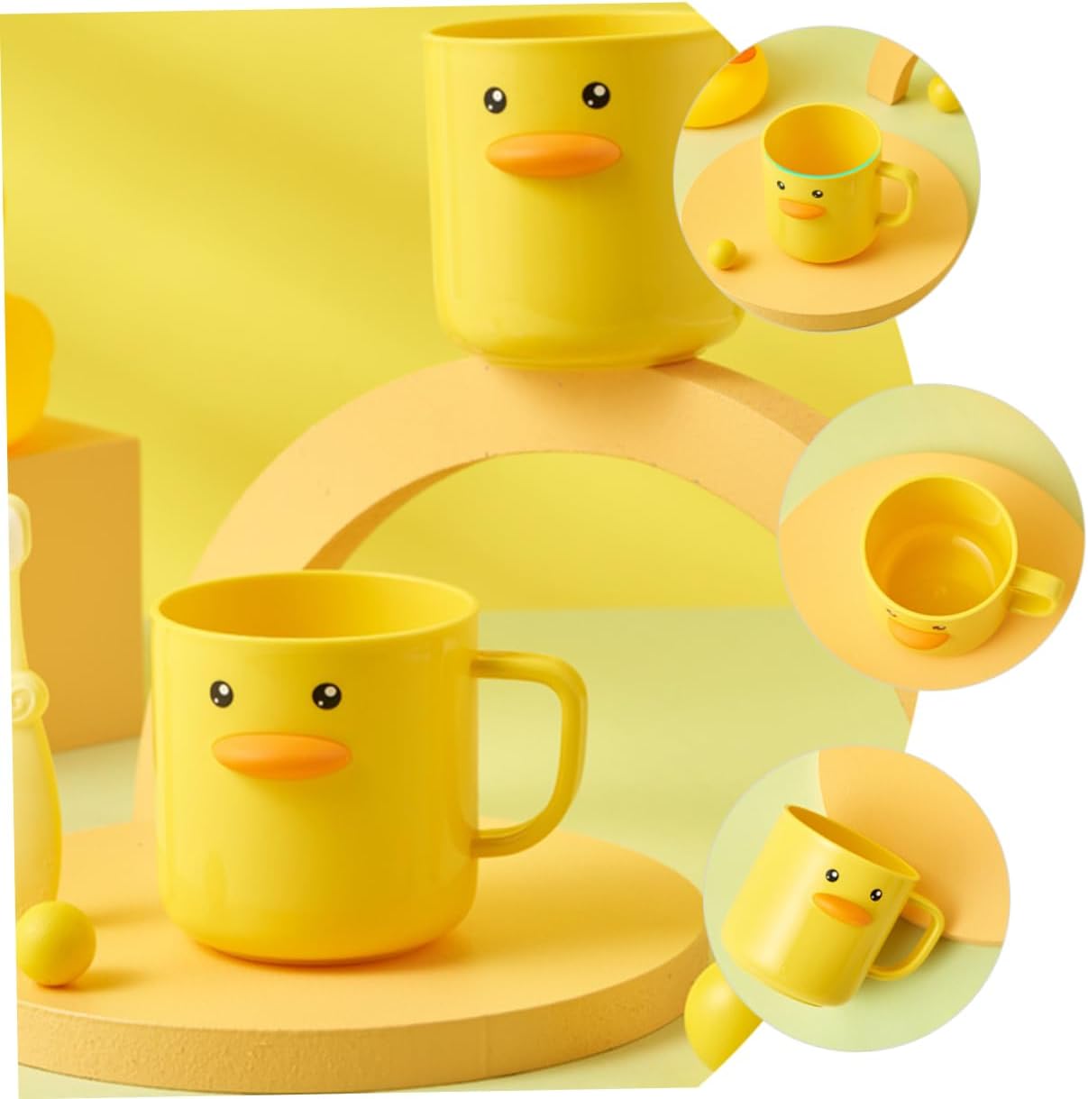 Healifty 2pcs Cute Cartoon Mouthwash Cups Bathroom Tumbler Reusable Drinking Cups Toothbrush Holders