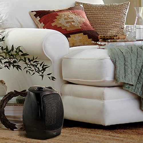 Vie Air Portable Ceramic Heater with 3 Settings and Adjustable Thermostat