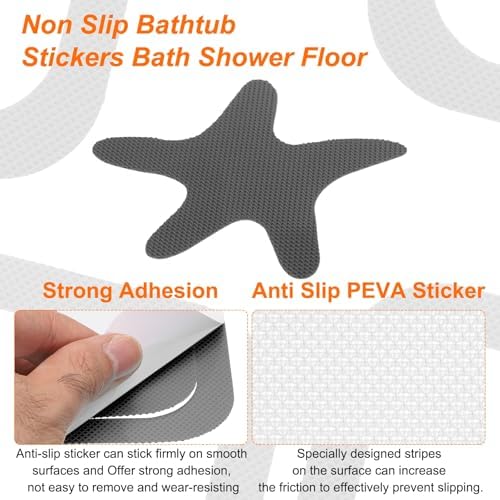 HARFINGTON 24pcs Non Slip Bathtub Stickers Black