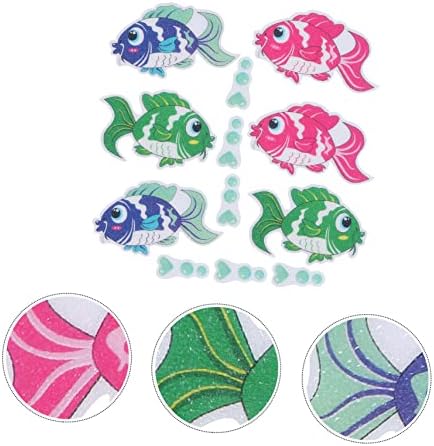 Ciieeo 6 Pack Fish Design Anti-Slip Stickers for Bathtub and Shower