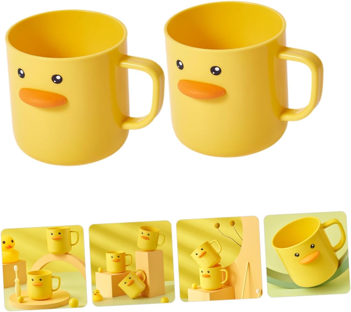 Hemobllo 2pcs Cartoon Toothbrush Cups