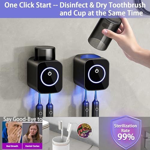 Wekity Wall Mounted Toothbrush Holder with Solar Charging
