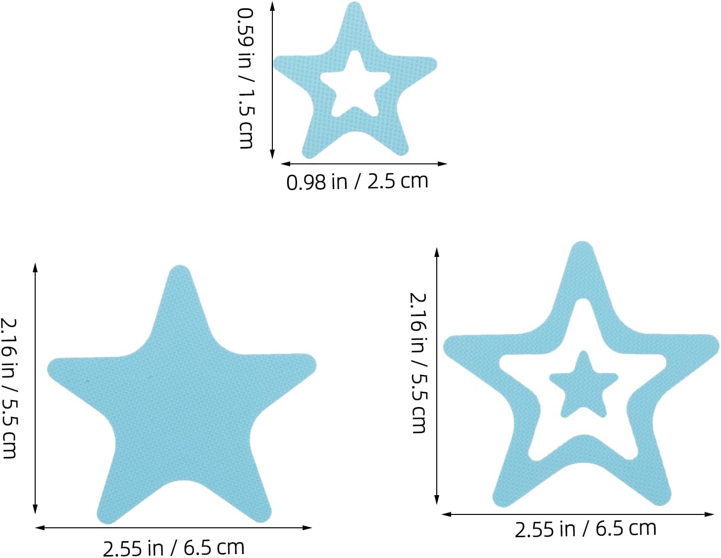 LUOZZY 12PCS Non-Slip Bathtub Stickers with Star Design