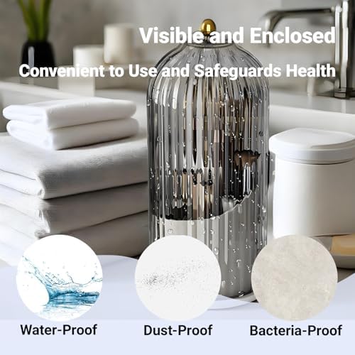 Concealed Toothbrush Holder with 360 Rotating Lid for Bathroom Counter
