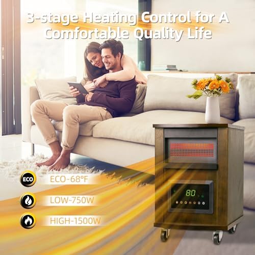 RealSmart 1500W Quartz Infrared Heater with Remote Control and 3 Modes 1