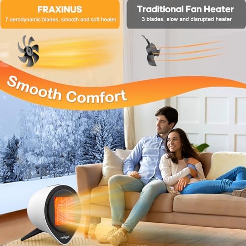 Fraxinus 1500W Ceramic Heater with 15H Timer and Safety Features