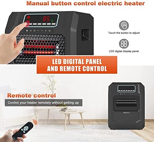 VOLTORB Portable Electric Space Heater with Remote Control and Fan Mode