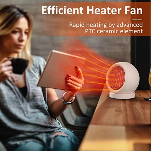 Portable Desk Heater 600W Safe Quiet for Home Office
