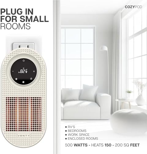VENTY CozyPod 500W Portable Space Heater with Remote and LED