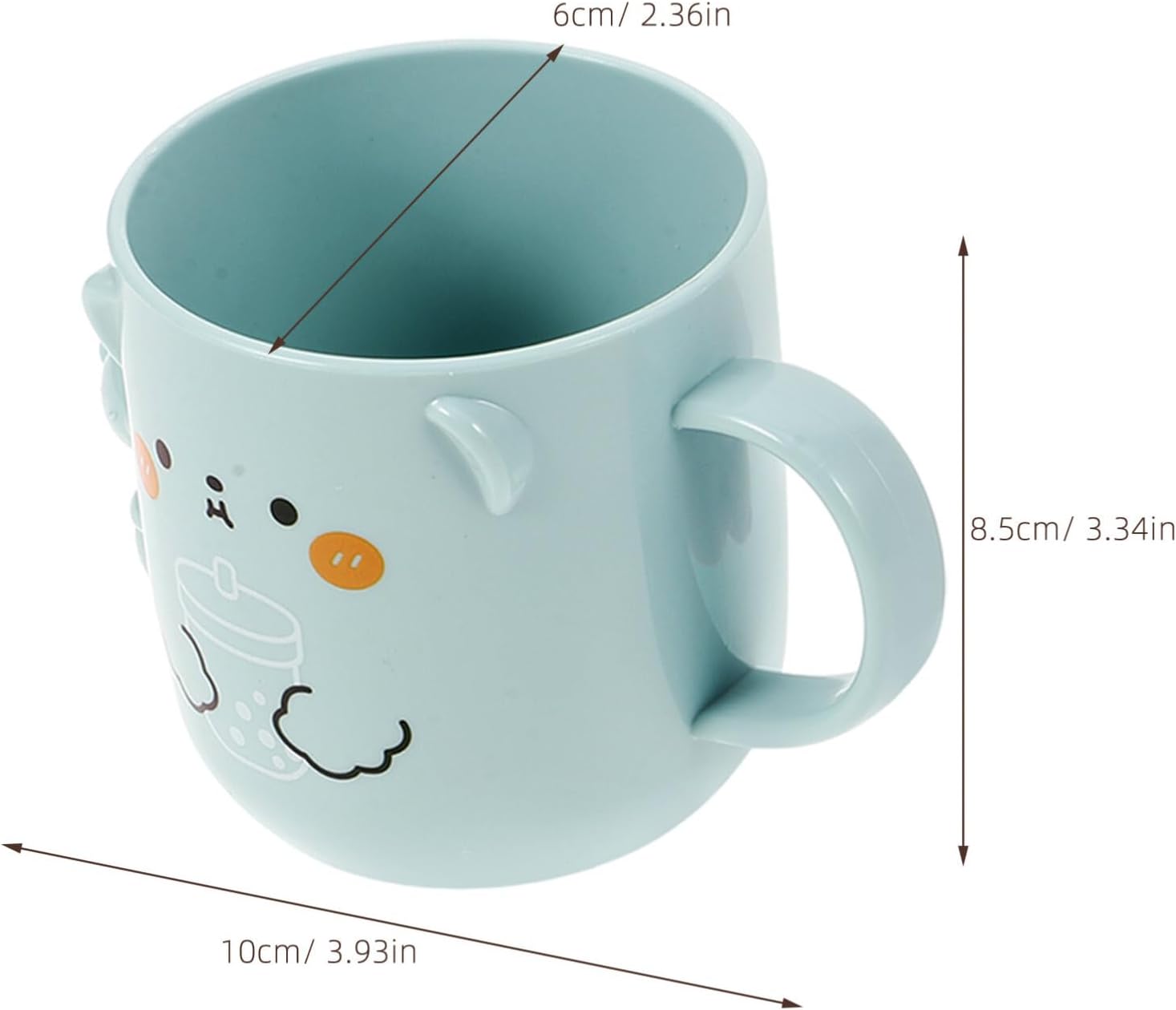Cute Cartoon Plastic Toothbrush Cups 2 Pcs Reusable