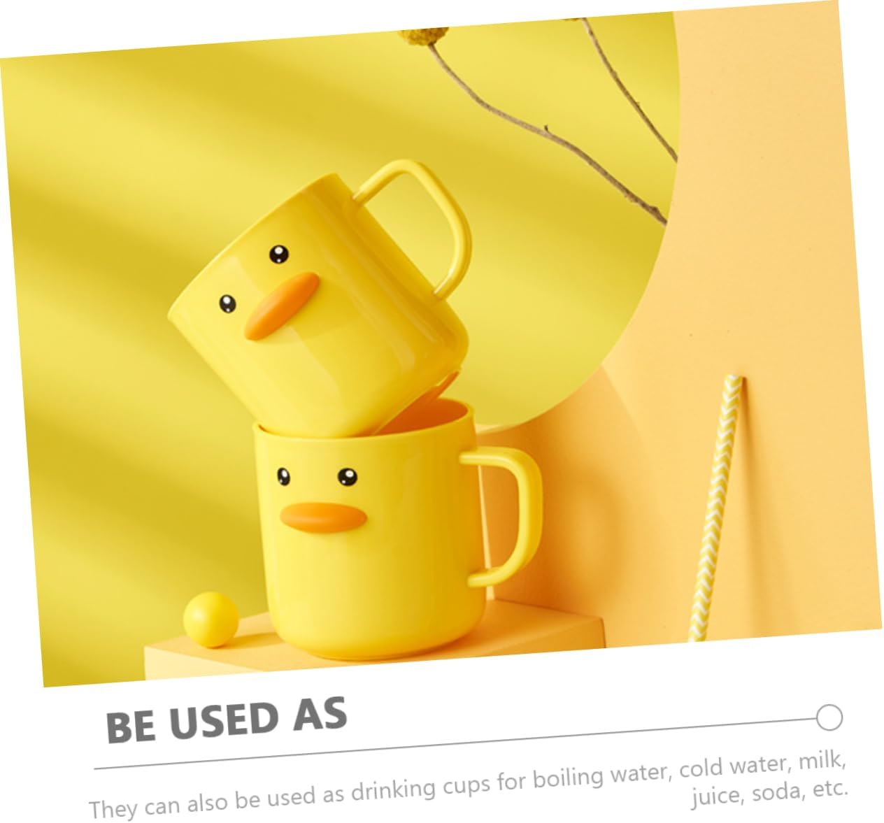 IMIKEYA Toothbrush Holder Duck Shape 350ml Plastic Cup
