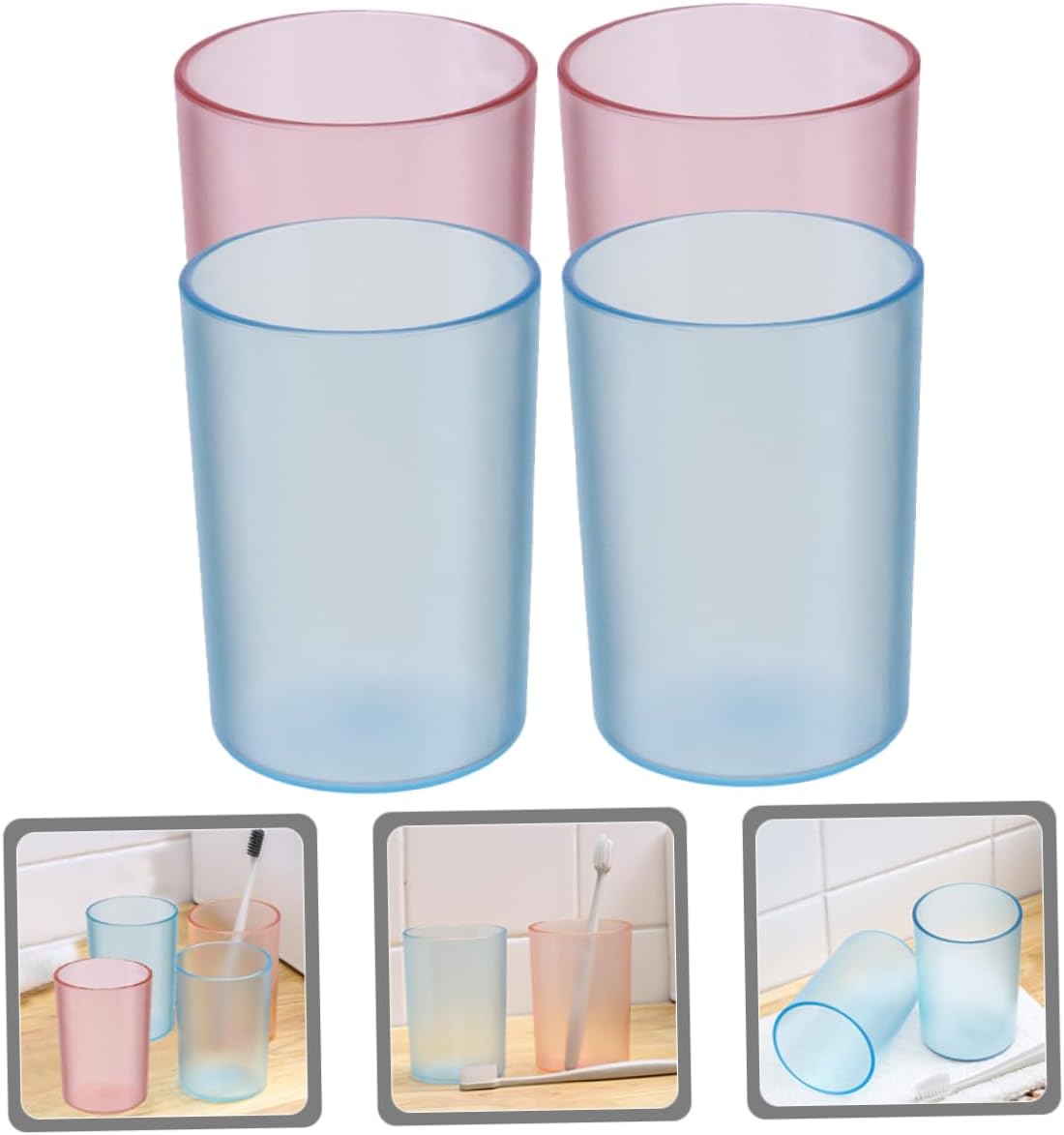 Holibanna 4pcs Toothbrush Cups Set for Bathroom