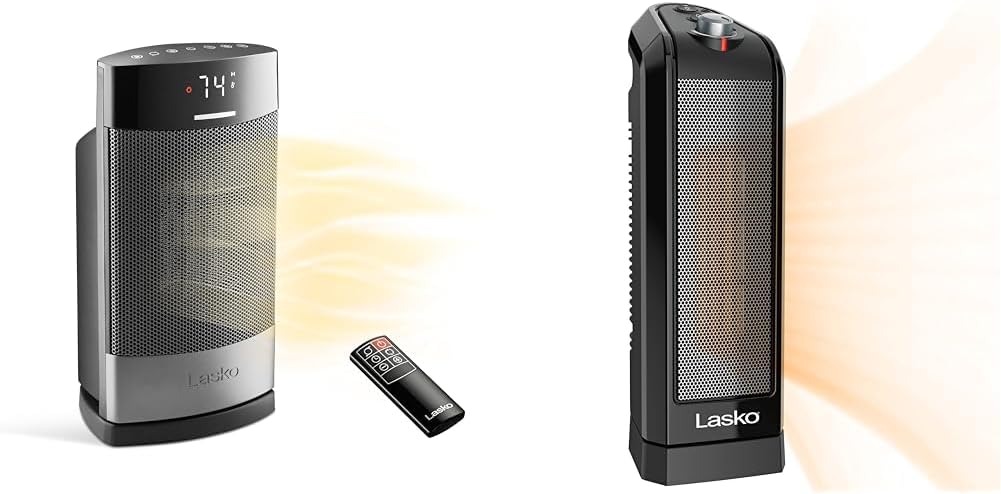 Lasko Ellipse Ceramic Tabletop Heater with Oscillating Heat and Safety Features