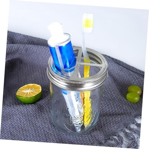 5 Pcs Metal Jar Lid for Toothbrush and Toothpaste Storage