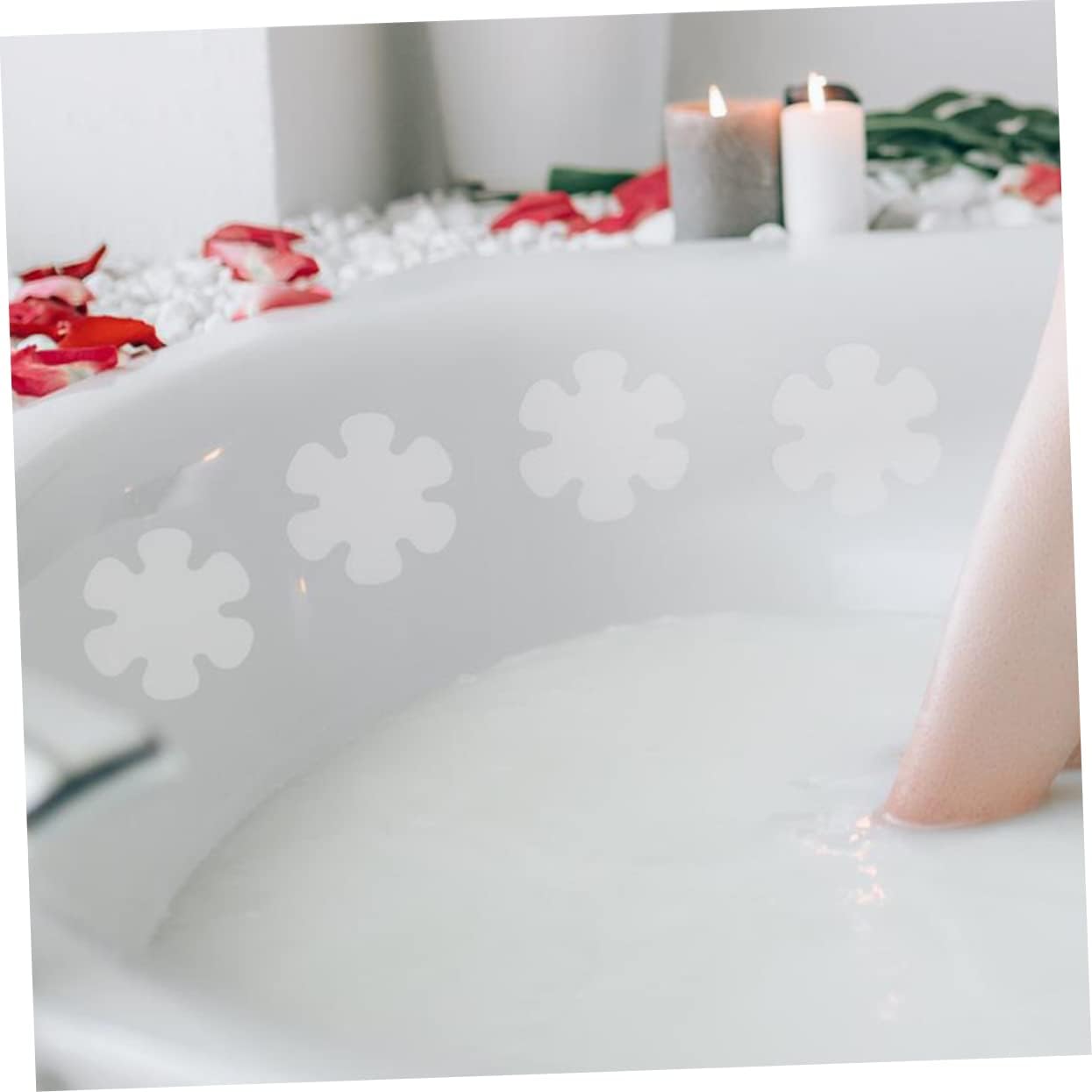 12pcs Flower Design Non-Slip Stickers for Bathroom Kitchen 1