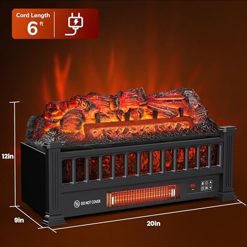 Alpaca Electric Fireplace Logs 20-Inch Black 1500W