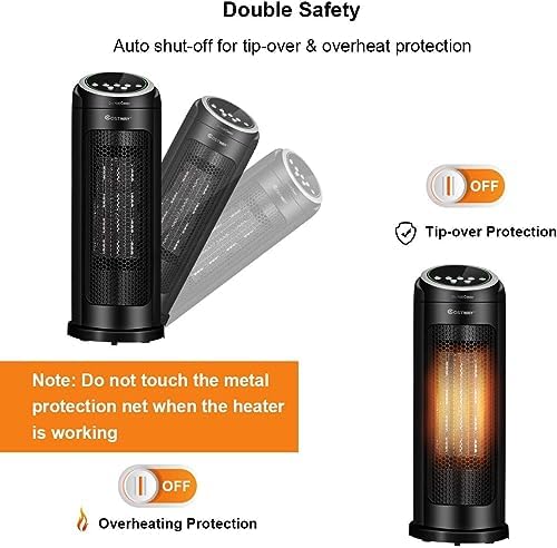 COSTWAY 1500W Oscillating Infrared Heater with Remote and Timer 1