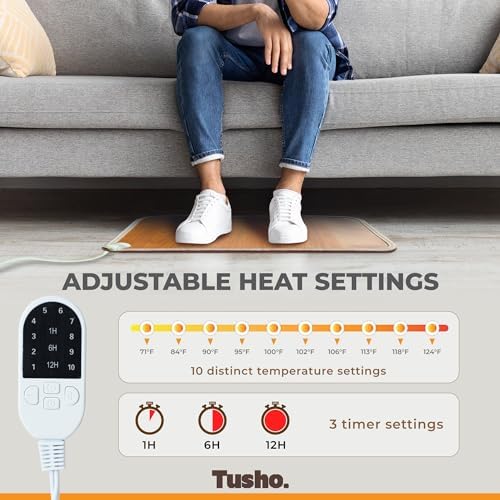 Tusho Electric Floor Mat Under Desk - 197x118in Foot Warmer