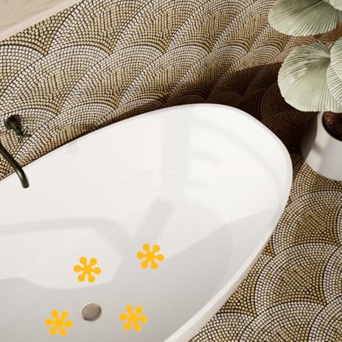 Wakauto 6Pcs Yellow Snowflake Non-Slip Bathtub Stickers 1