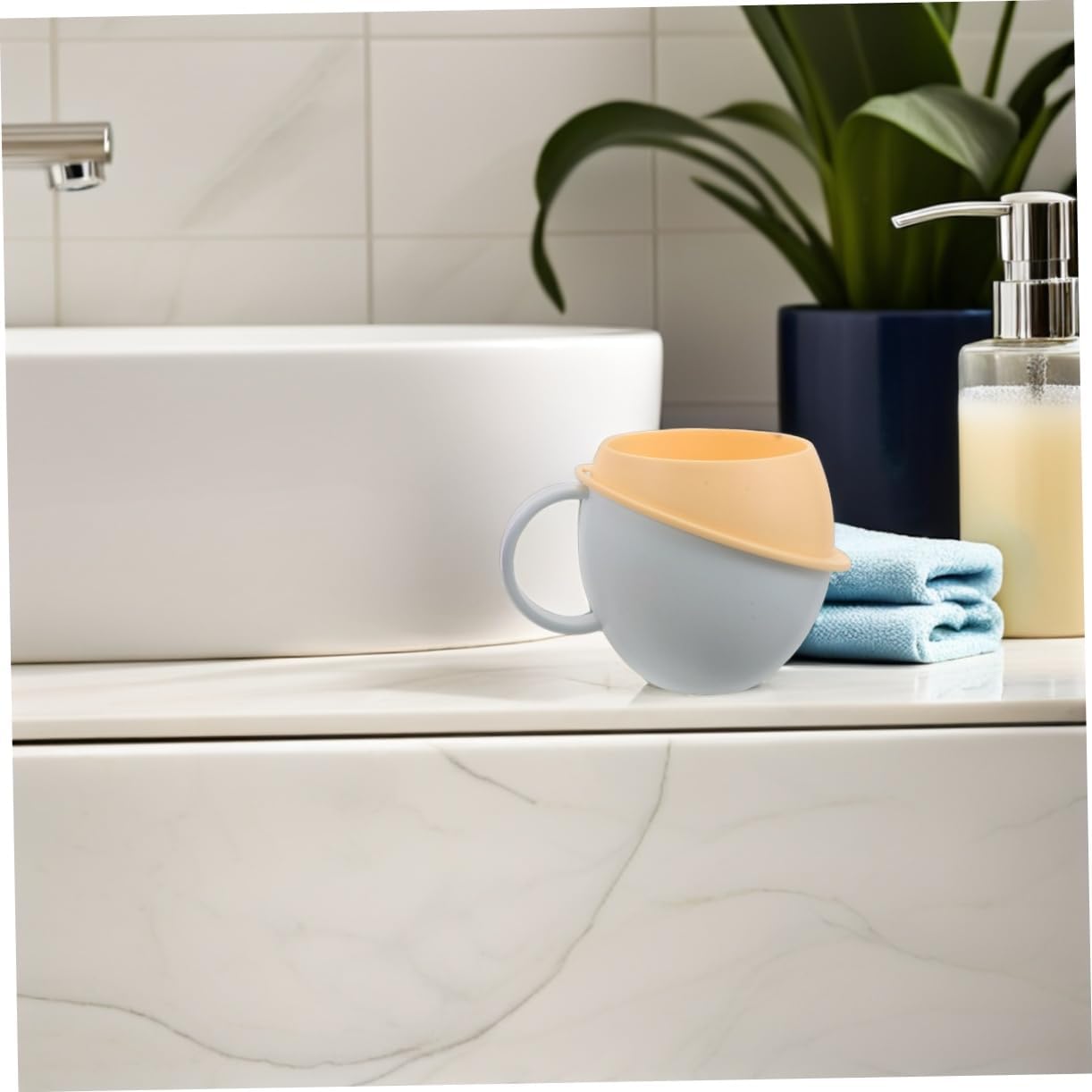 Sosoport 2pcs Toothbrush Cup - Unbreakable with Handle