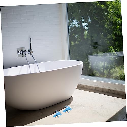 KONTONTY Adhesive Bathtub Decals 5pcs Shark Shape Non-Slip Stickers 1