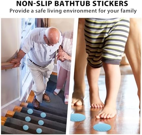 24 PCS Non Slip Bathtub Stickers Blue Round Anti Slip Decals