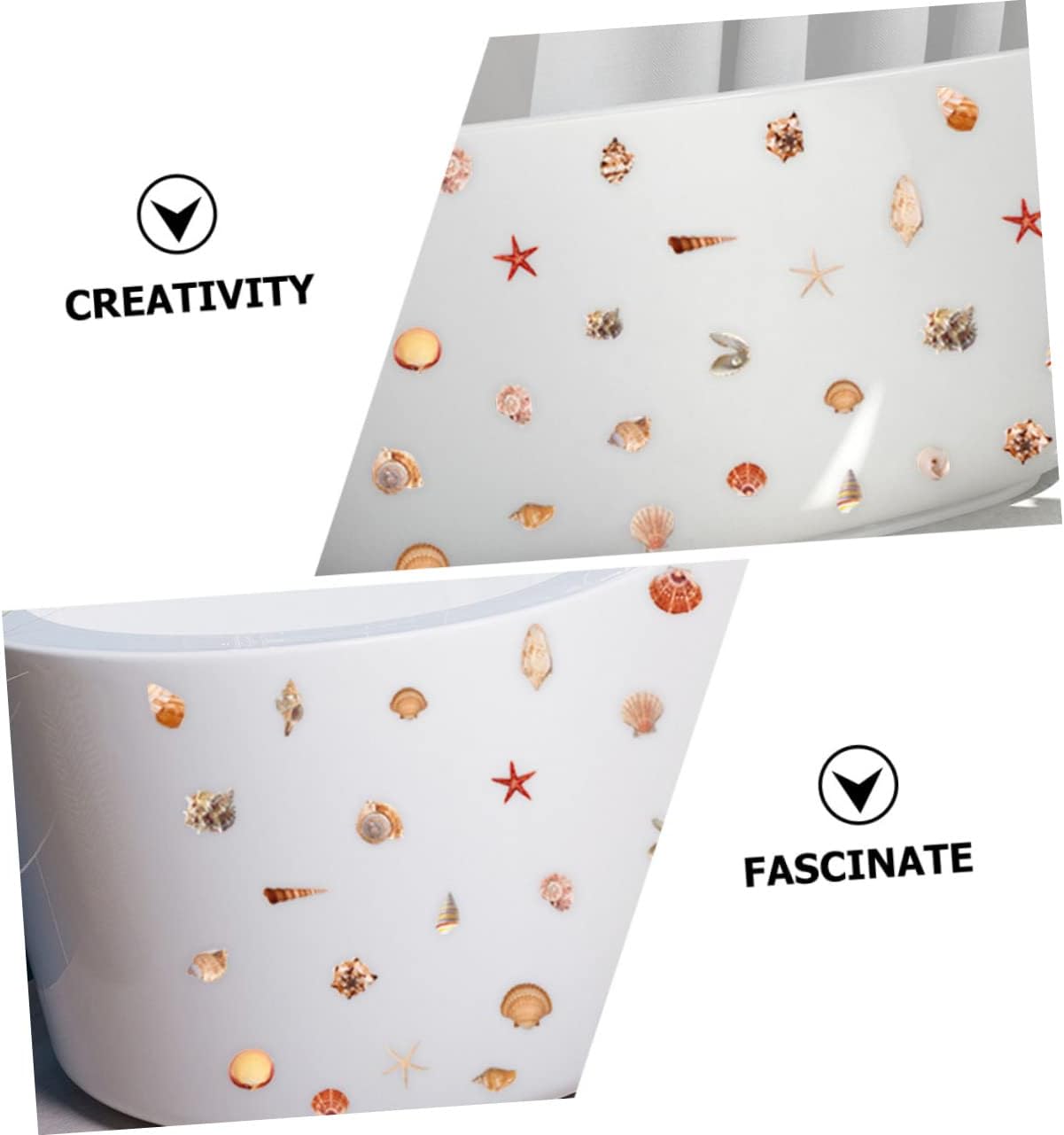 Cabilock 6-Sheet Anti-Slip Seashell Bathtub Decals