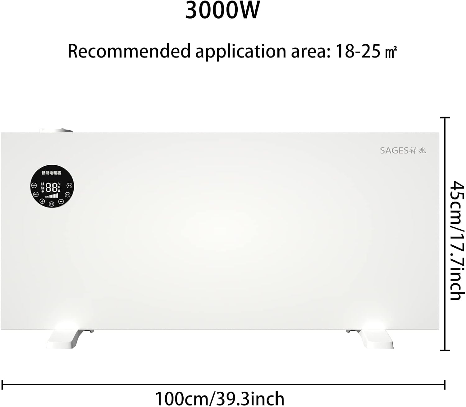 GiNO 3000W Humidified Radiator Quiet and Energy Efficient