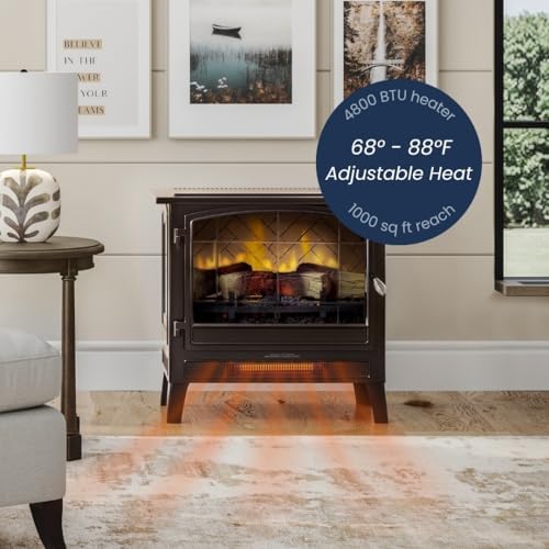 Country Living Infrared Electric Fireplace Stove in Bronze