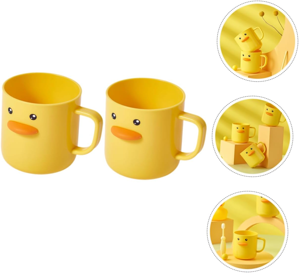 HOLIDYOYO 2pcs Cartoon Toothbrush Cups with Handle for Boys and Girls