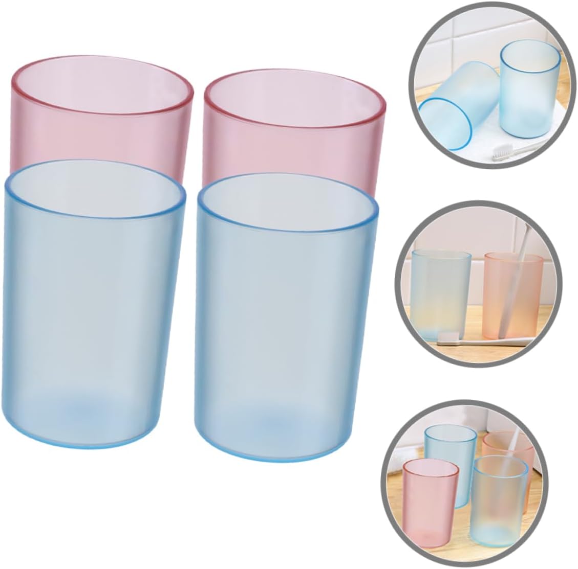 Holibanna 4pcs Toothbrush Cups Set for Bathroom