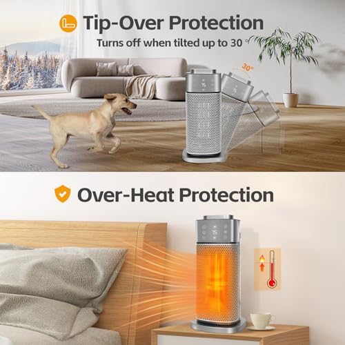 Wobuzhi 1500W Space Heater with Thermostat and Humidifier