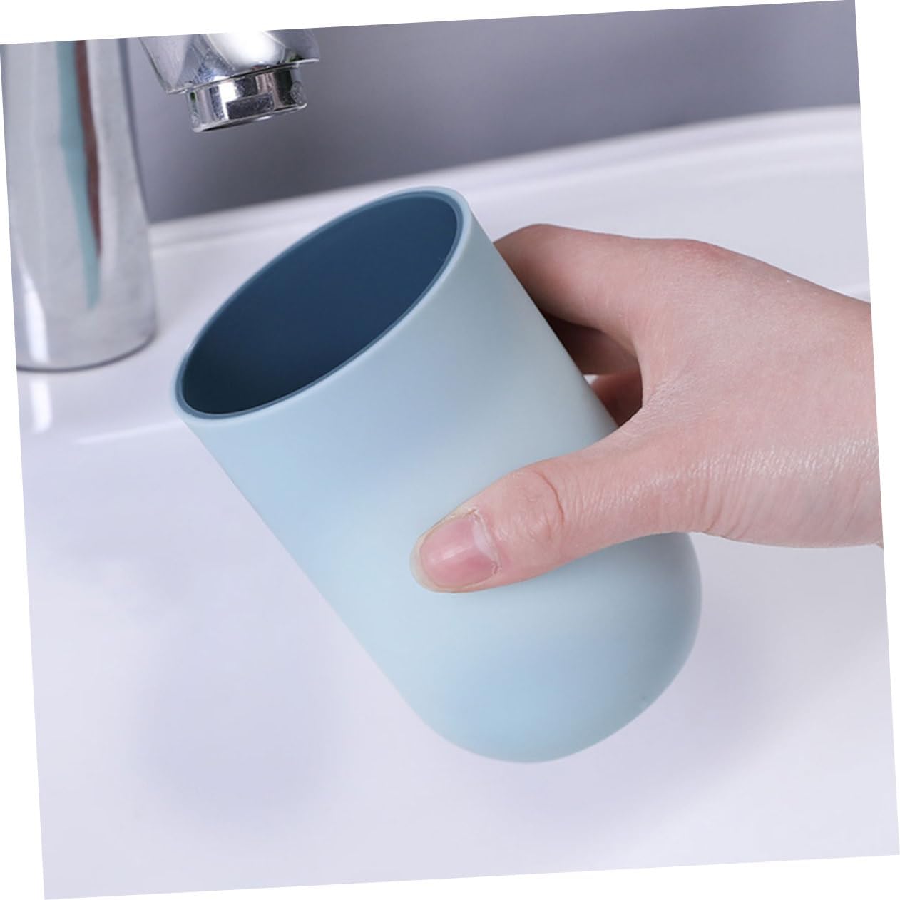 4pcs Couples Toothbrush Holder Bathroom Cups Plastic Tumbler Holder for Washstand