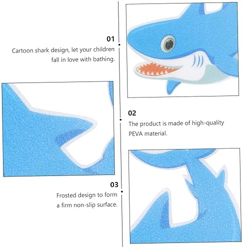 HAKIDZEL 5Pcs Shark Shape Non-Slip Adhesive Bathroom Decals