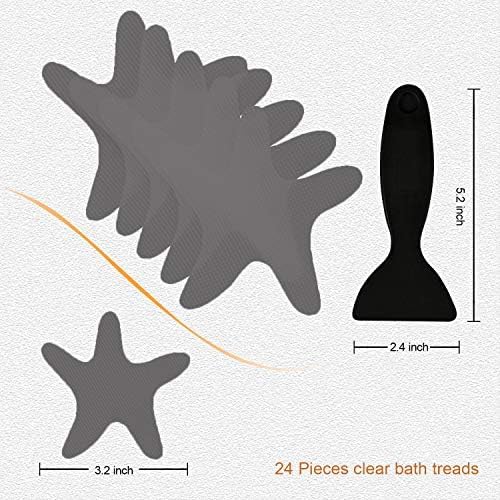 Secopad Anti-Slip Bathtub Stickers 24PCS Gray