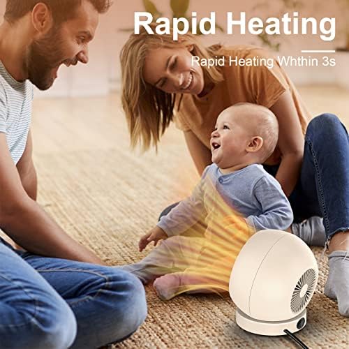 Portable Desk Heater 600W Safe Quiet for Home Office