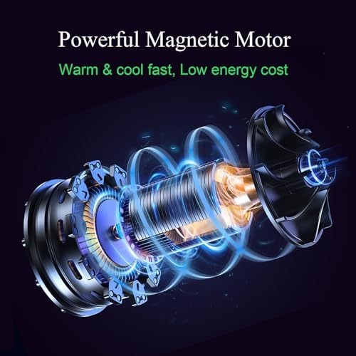 Voagupa Bladeless Heater Fan Combo 1400W 40W Remote Touch Control Blue Black
