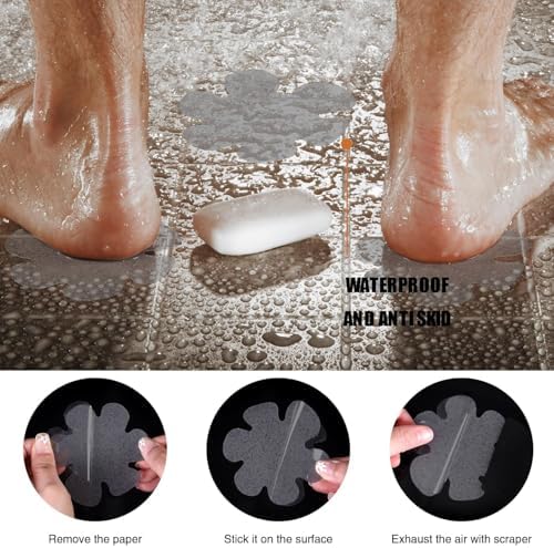 Secopad 24PCS Non-Slip Bathtub Stickers with Premium Scraper