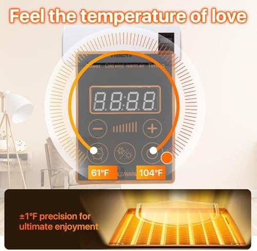 VYEMOYo Wall Heater with 1400W Fast Heating and 6H Timer