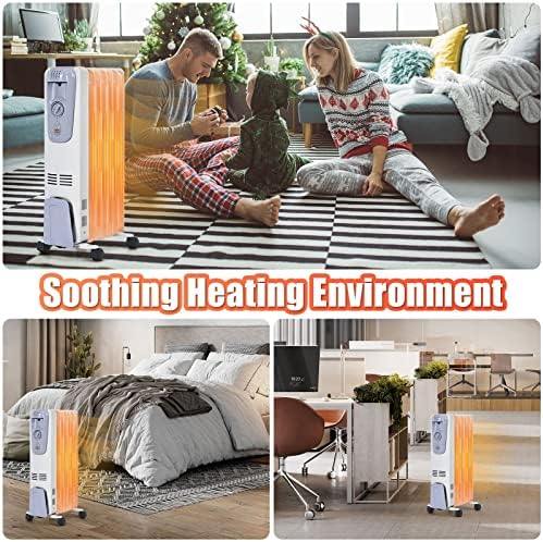 ARLIME 1500W Oil Filled Radiator Heater with 3 Heat Settings