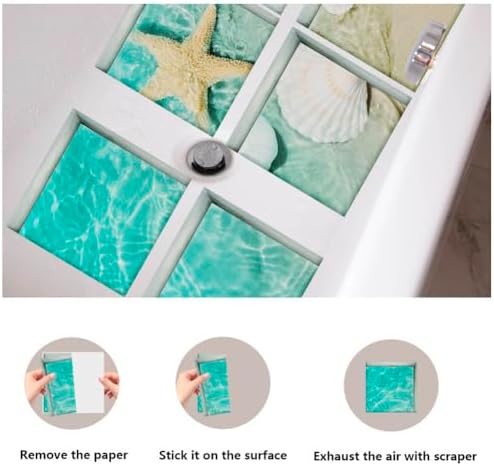 12 Pcs Ocean Themed Non-Slip Bathtub Stickers