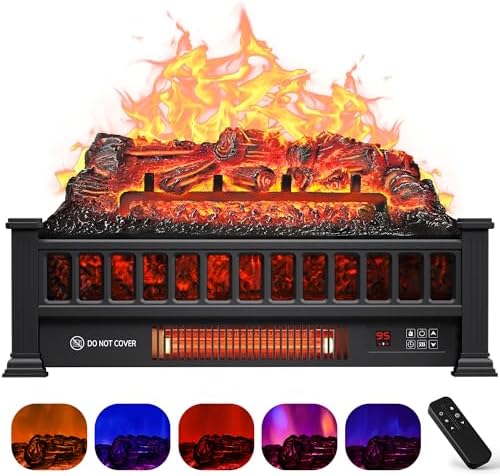 Alpaca Electric Fireplace Logs 20-Inch Black 1500W