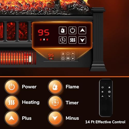 Alpaca Electric Fireplace Logs 20-Inch Black 1500W