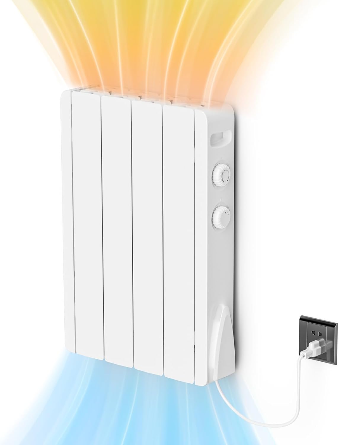 Fierscial 800W Electric Wall Heater Fan-Less Quiet Convection Heating
