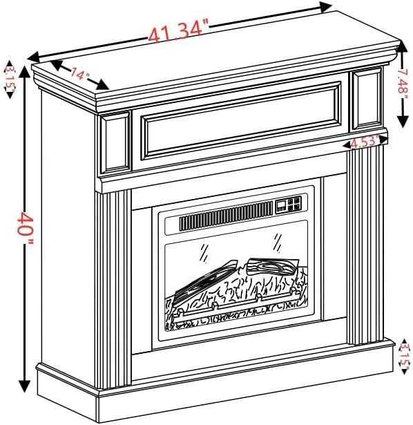 43 Electric Fireplace with Mantel and TV Stand