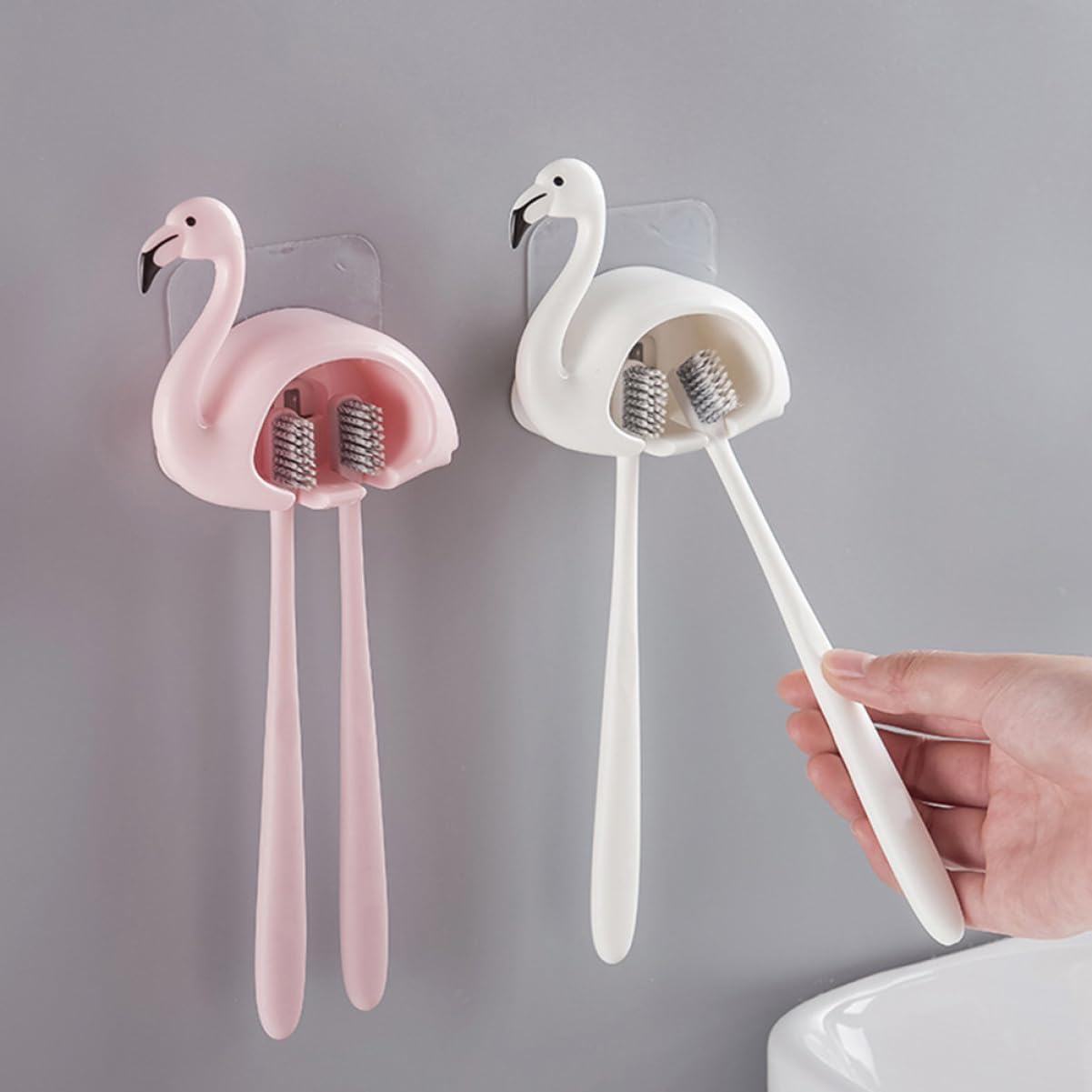 PRETYZOOM 2Pcs Wall Mounted Toothbrush Holder