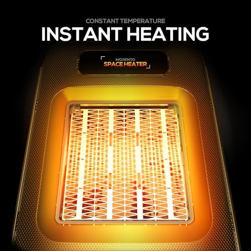 MORENTO 1500W Electric Desk Heater with Fan Mode Thermostat and Grey Finish