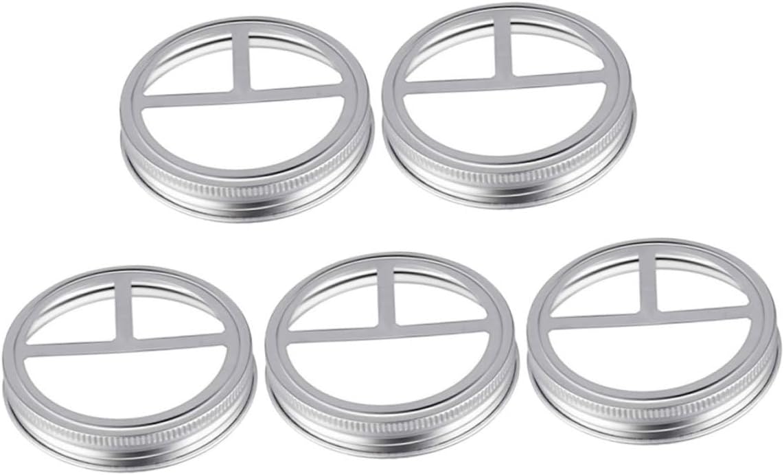 5Pcs Stainless Steel Wide Mouth Jar Lid Toothbrush Holder