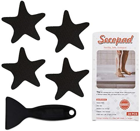 Secopad Anti Slip Shower Stickers 24PCS Black